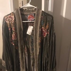 Johnny Was Velvet Embroidered Kimono